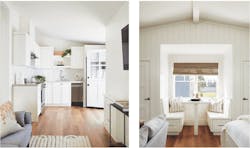 The kitchen and window seat in the ADU of an award-winning design The kitchen and window seat in the ADU of an award-winning design