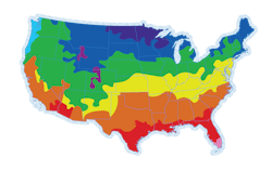 Map of the United States color coded to show IECC climate zones Map of the United States color coded to show IECC climate zones