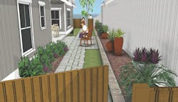 Side Yard Of Larry Garnett's Design For A Home On A Small Lot Side Yard Of Larry Garnett's Design For A Home On A Small Lot