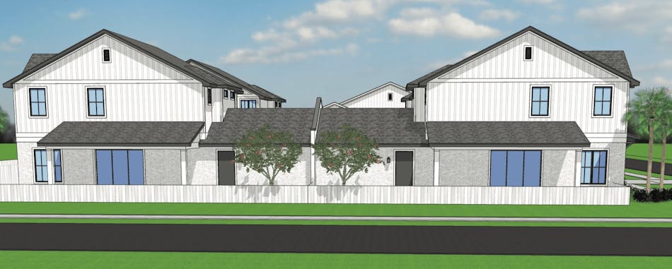 Elevation of design for tandem duplex homes Elevation of design for tandem duplex homes