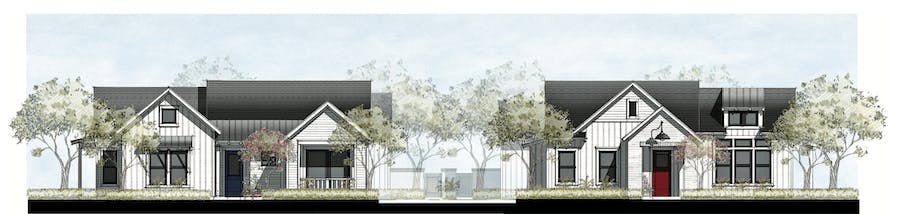 Elevation Renderings For The Duplex Cluster Design By Dtj Design