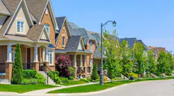 A row of homes in a residential neighborhood