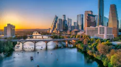 Austin, Texas skyline at sunset