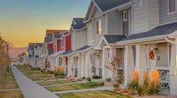 A row of newly constructed homes