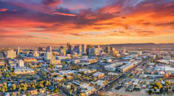 Skyline view of Phoenix during sunset
