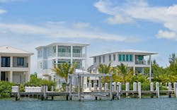 View of waterfront luxury vacation homes in Florida View of waterfront luxury vacation homes in Florida