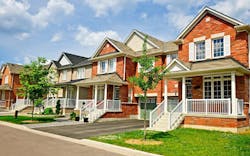 A row of red brick homes A row of red brick homes