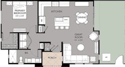 Floor plan 2 of Keystone Homes' The Havenly development of single-family homes for rent. Floor plan 2 of Keystone Homes' The Havenly development of single-family homes for rent.