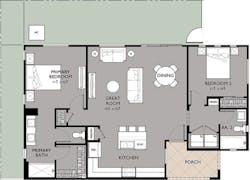 Floor plan 3 for a single-family rental home in The Havenly community. Floor plan 3 for a single-family rental home in The Havenly community.