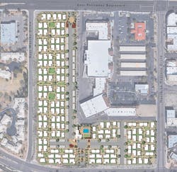 Site plan for single-family build-to-rent community The Havenly. Site plan for single-family build-to-rent community The Havenly.