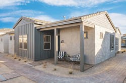 Exterior finishes on The Havenly's Plan 3 single-family build-to-rent home. Exterior finishes on The Havenly's Plan 3 single-family build-to-rent home.