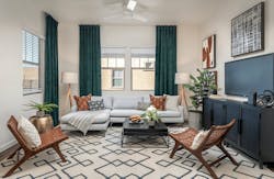 A living room in one of the homes at The Havenly build-to-rent community. A living room in one of the homes at The Havenly build-to-rent community.