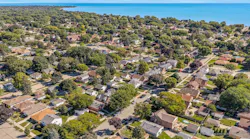 Aerial view of homes in Racine, Wis.
