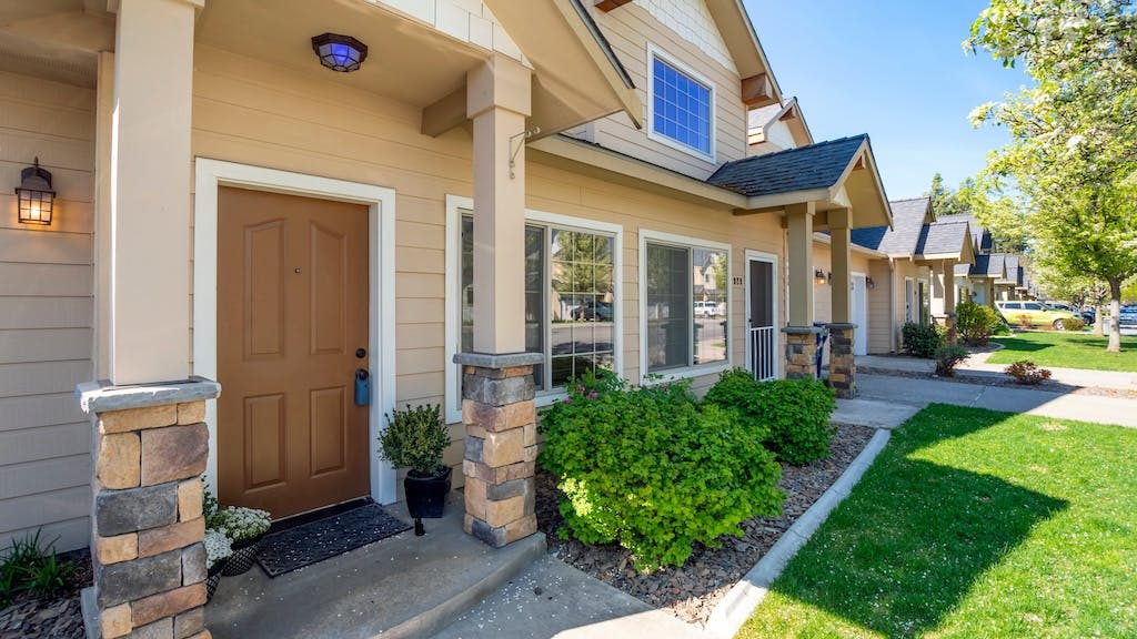 A row of new townhomes