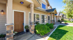 A row of new townhomes