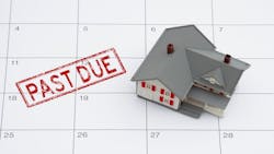 A calendar is stamped with 'Past Due' in red ink A calendar is stamped with 'Past Due' in red ink