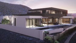 Rendering of the rear elevation of the The New American Home 2025 Rendering of the rear elevation of the The New American Home 2025