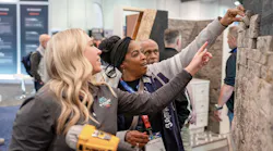 Product demonstrations on the show floor at the International Builders' Show.