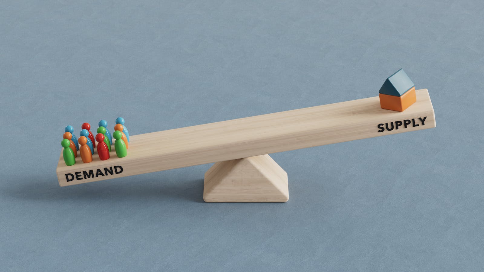 Teeter-totter with housing demand exceeding supply.
