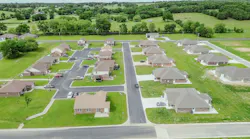 Homes in Oklahoma in a low-density suburb where land is less expensive.
