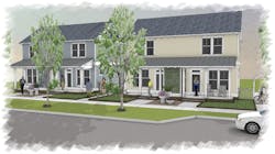 Front elevation of The Hampton build-to-rent single-family homes Front elevation of The Hampton build-to-rent single-family homes