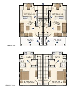 Floor plans for The Hampton single-family build-to-rent homes. Floor plans for The Hampton single-family build-to-rent homes.