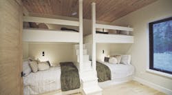 Panorama Idea Home bunk room with four beds. Panorama Idea Home bunk room with four beds.
