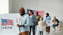 Voters stand in line ready to cast their ballots