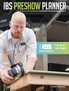 IBS 2025 Preshow Planner cover showing a construction skills demonstration at the Show