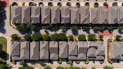An aerial view of a high-density residential area An aerial view of a high-density residential area