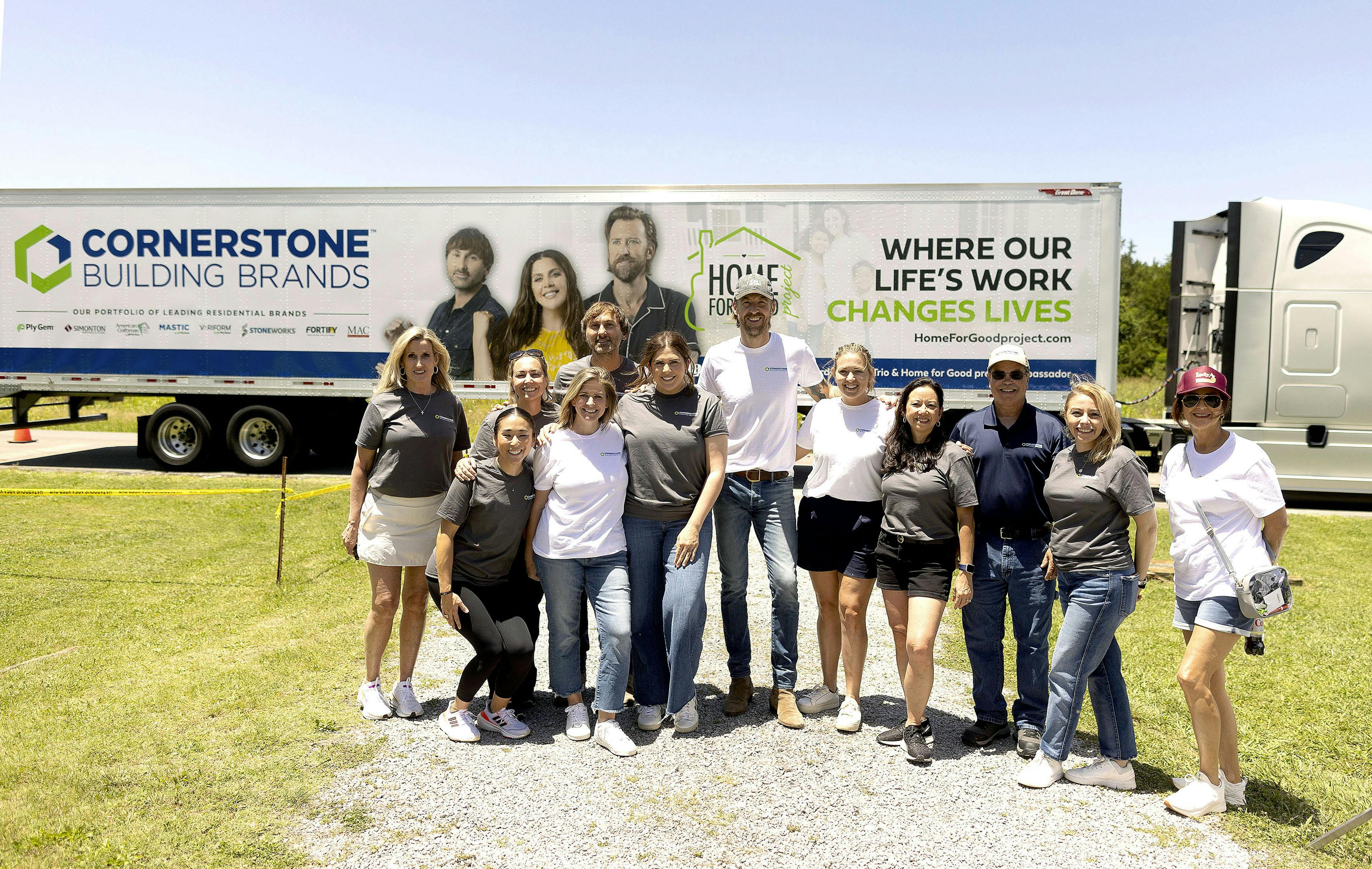 volunteered The team of volunteers that helped Habitat for Humanity renovate the home of an elderly couple in Tennessee.