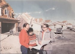 Chuck and Emma Shinn on a building site in the 1970s Chuck and Emma Shinn on a building site in the 1970s