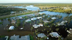 A residential area in Florida flooded in the aftermath of a hurricane A residential area in Florida flooded in the aftermath of a hurricane