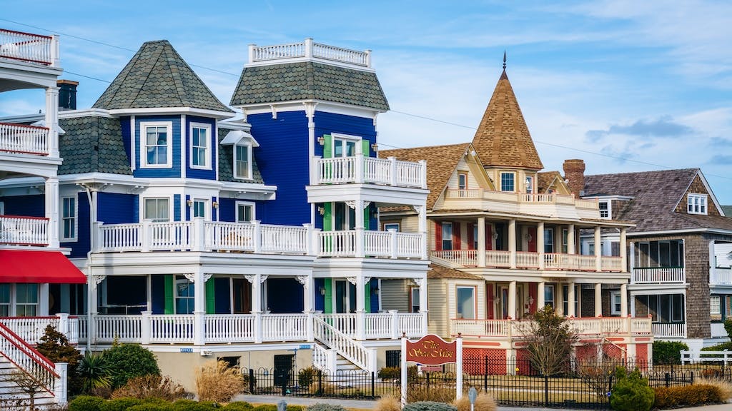 A row of Victorian homes in Cape May, N.J.