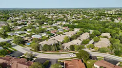 Aerial view of residential area in Orland Park, Ill.