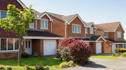 A row of brick townhomes