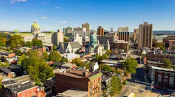 View of Harrisburg, Pa., skyline on a sunny day