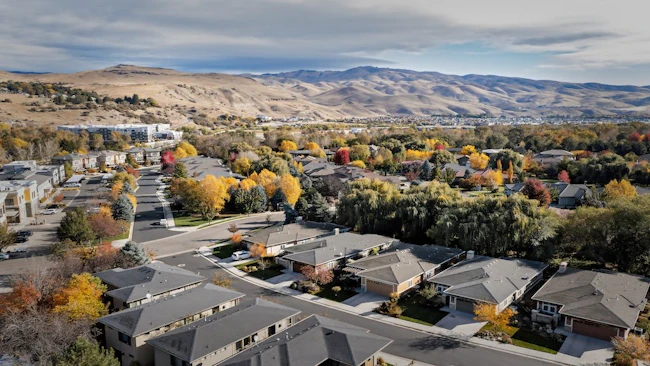 Aerial view of a neighborhood in Boise, Idaho