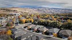 Aerial view of a neighborhood in Boise, Idaho