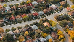 Aerial view of a suburban neighborhood Aerial view of a suburban neighborhood