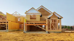 Framing completed for homes under construction