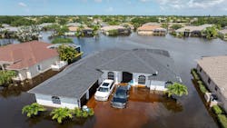 Homes in the Southeastern U.S. flooded from a natural disaster Homes in the Southeastern U.S. flooded from a natural disaster