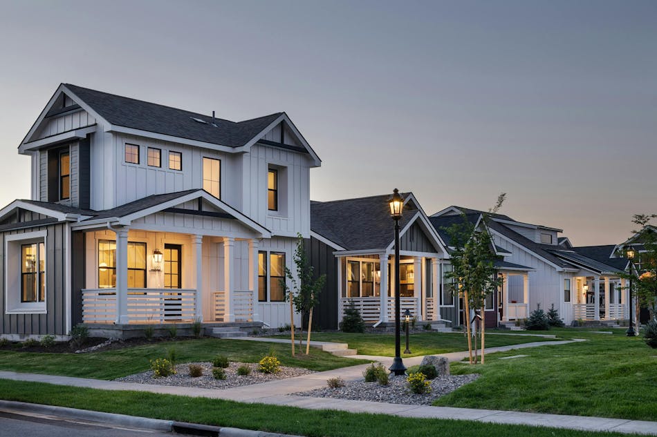 Exterior view of The Cottages at Blackwood Groves by Bridger Builders, in Bozeman, Mont.