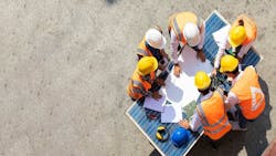 Construction workers working together Construction workers working together