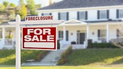A home with a foreclosure notice A home with a foreclosure notice