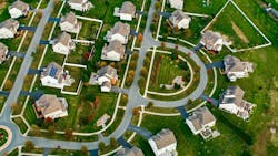 Aerial view of residential neighborhood Aerial view of residential neighborhood