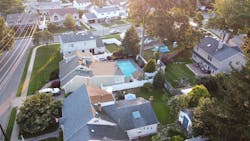 Aerial view of homes in Suffolk County, N.Y. Aerial view of homes in Suffolk County, N.Y.