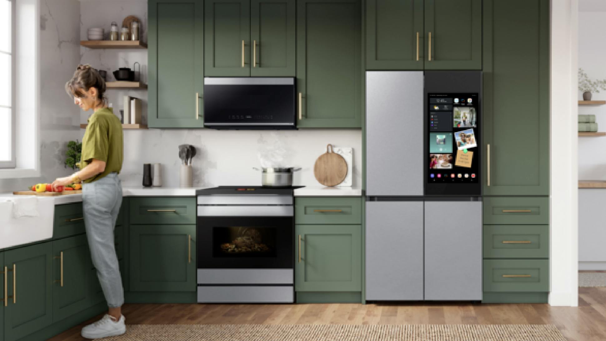Samsung's Bespoke 4-Door Flex Refrigerator in the kitchen