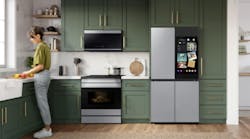 Samsung's Bespoke 4-Door Flex Refrigerator in the kitchen Samsung's Bespoke 4-Door Flex Refrigerator in the kitchen