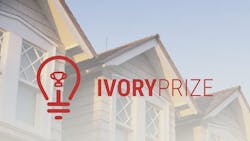 Ivory Prize logo with houses in background Ivory Prize logo with houses in background